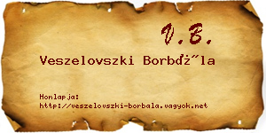Veszelovszki Borbála névjegykártya