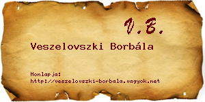 Veszelovszki Borbála névjegykártya